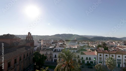 Zafra, Spain, views from above from the Parador Nacional (hotel). Indoor tourism concept. photo