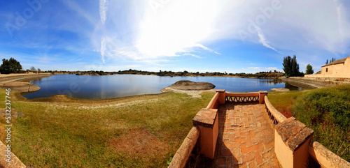 Panorámica del lago del parque natural de Los Barruecos en Malpartida de Cáceres photo