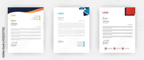 Creative letterhead   Elegant and minimalist style letterhead template design A4 sizes    