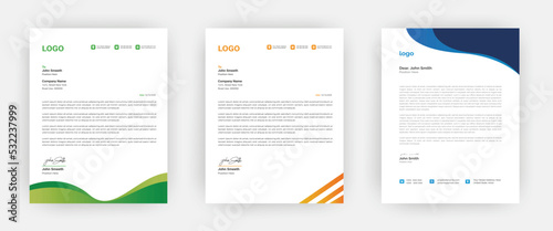 Creative letterhead Elegant and minimalist style letterhead template design A4 sizes 