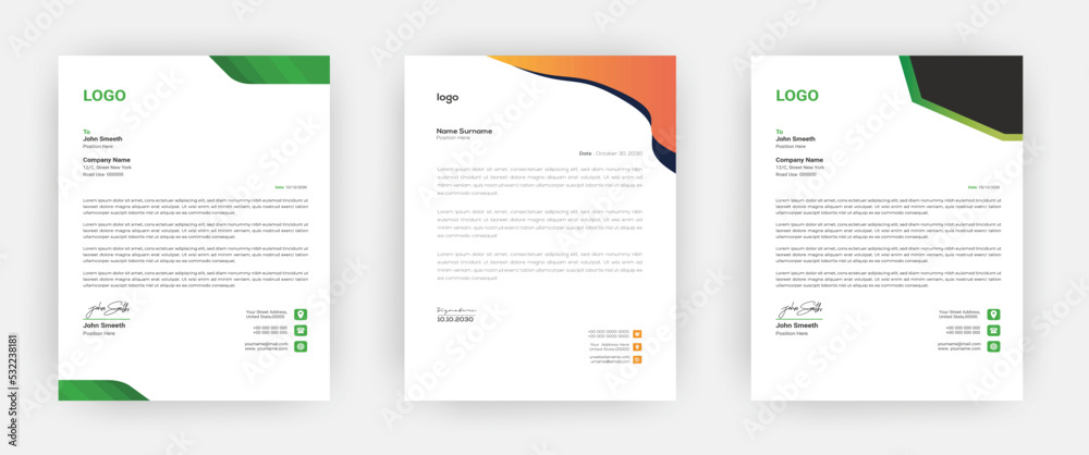 Creative letterhead   Elegant and minimalist style letterhead template design A4 sizes    