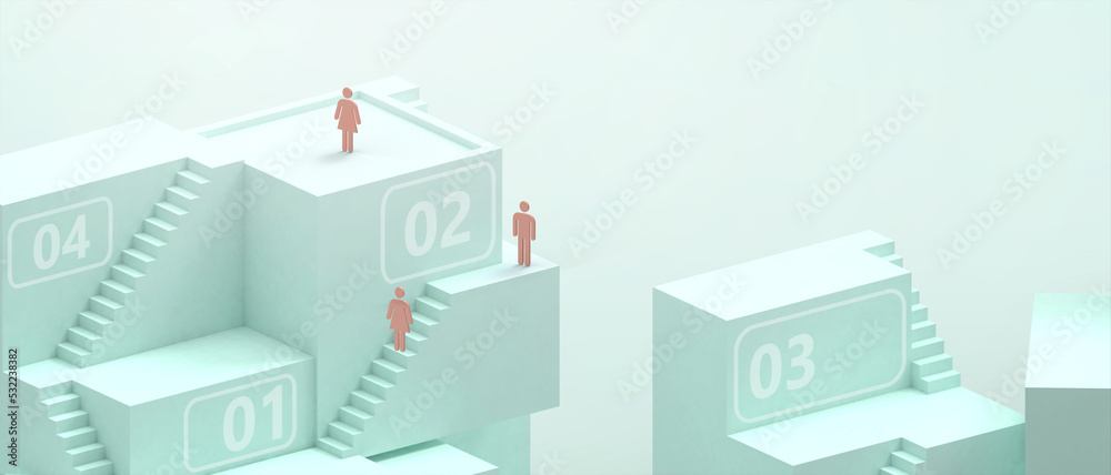 Creative idea. Abstract Background and ladder of business success and the journey of a new generation of leaders on green. Inspiration, Digital, Internet, connection, Innovation, banner -3d Rendering Creative idea. Abstract Background and ladder of business success and the journey of a new generation of leaders on green. Inspiration, Digital, Internet, connection, Innovation, banner -3d Rendering