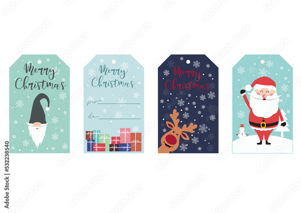 Naklejka premium Christmas tags