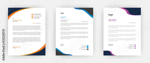 Creative letterhead   Elegant and minimalist style letterhead template design A4 sizes    