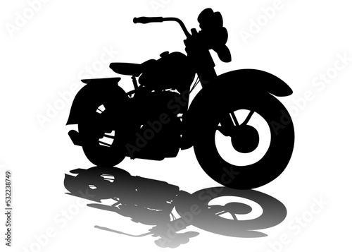 Old big bike on white background