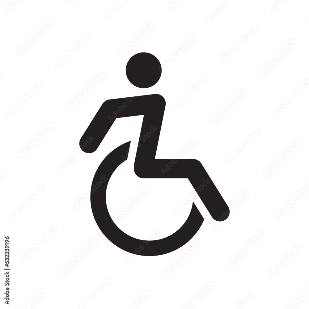 Wheel Chair Icon Vector Illustration Flat Design Style Wheel Chair Icon Vector Illustration Flat Design Style