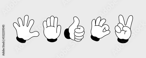 set of hand gesture