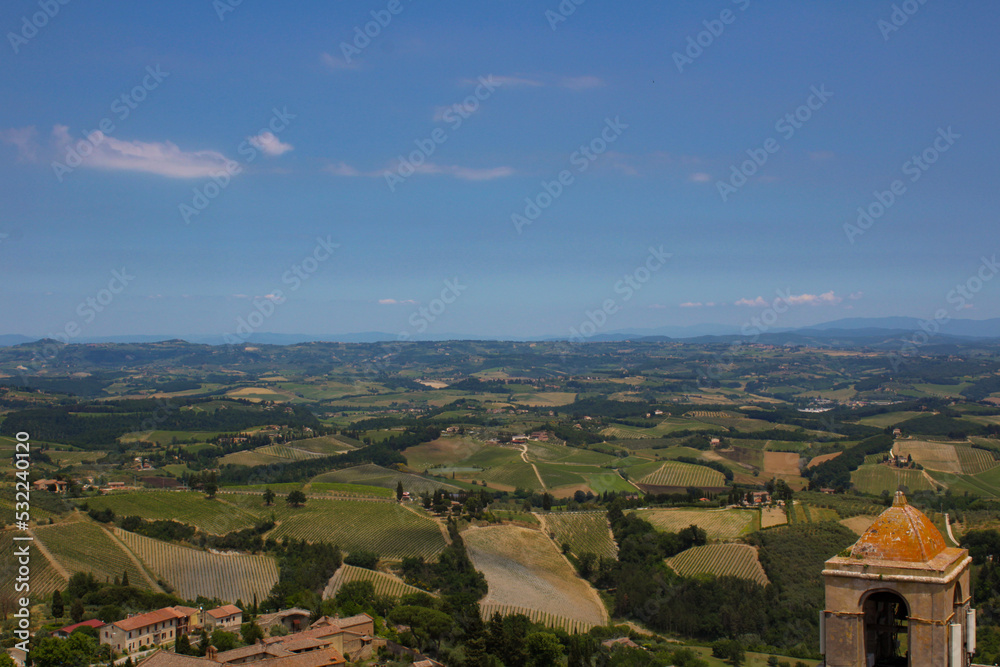 Tuscany from a tower in San Gimignano Tuscany from a tower in San Gimignano