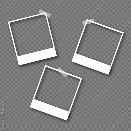 Realistic hanging photo frames