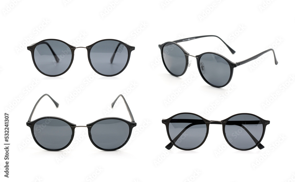 Group of beautiful sunglasses isolated on white background. Costume Fashion. Group of beautiful sunglasses isolated on white background. Costume Fashion.