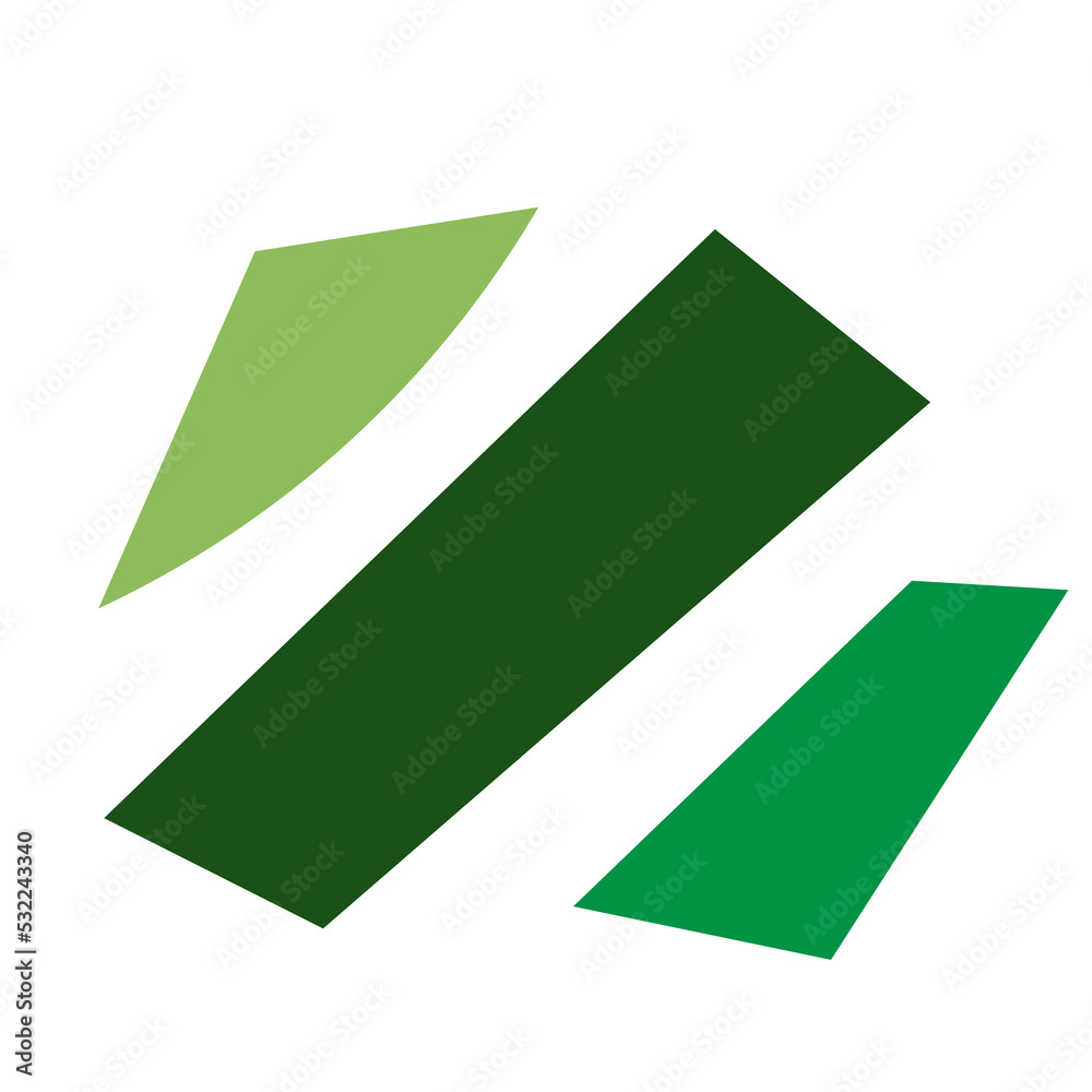 Green abstract symbol. Colourful icon logo on white background. Green abstract symbol. Colourful icon logo on white background.