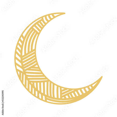 golden crescent moon