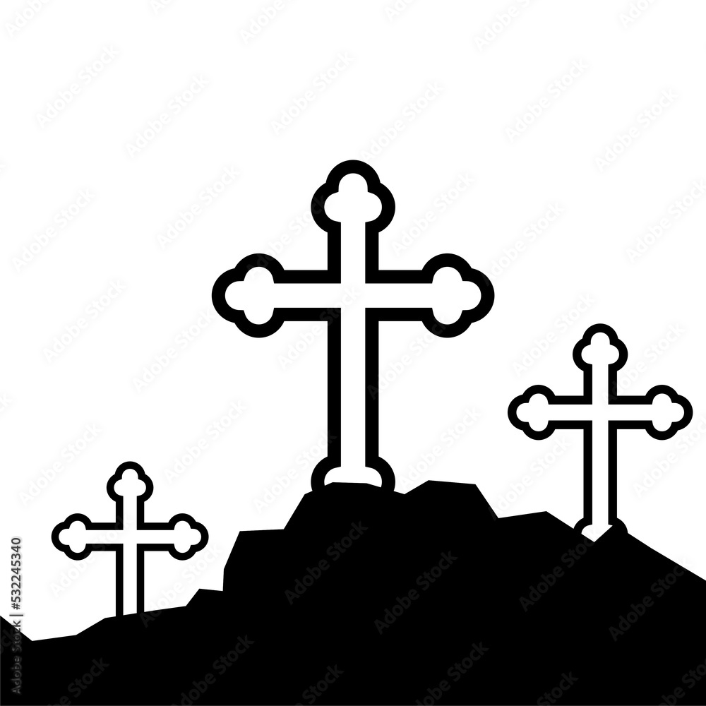 Symbol of a cross. Christianity religious symbol isolated on white background