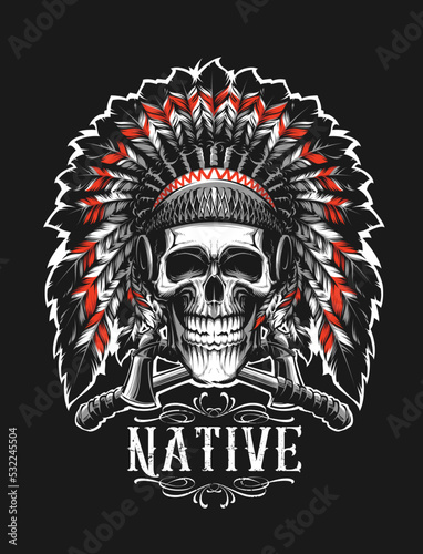Vector Indian Skull