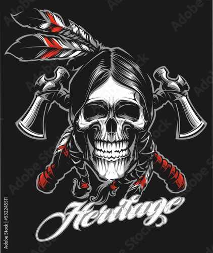 Vector Indian Skull