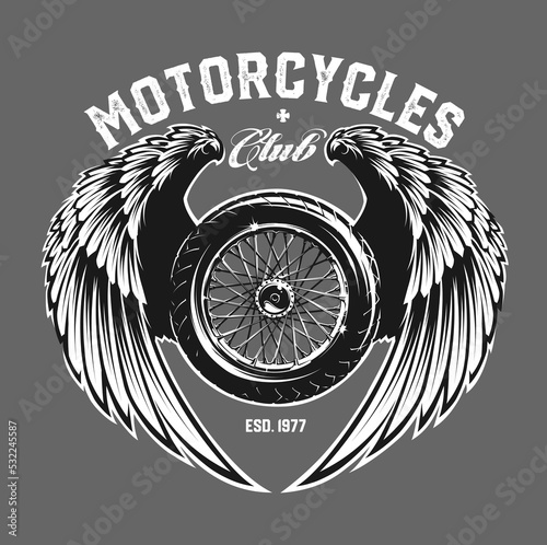 Motorcycle wheel with wings