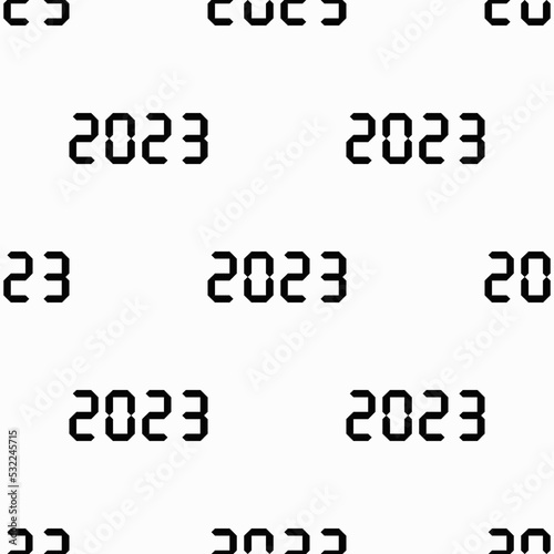 Black number 2023 on white background.