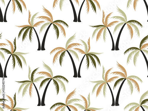 Palm tree minimal seamless pattern vector design.