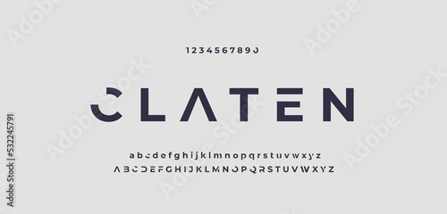 Claten minimal modern alphabet fonts for logo. Uppercase and lowercase Typography technology electronic digital future creative font. vector illustration