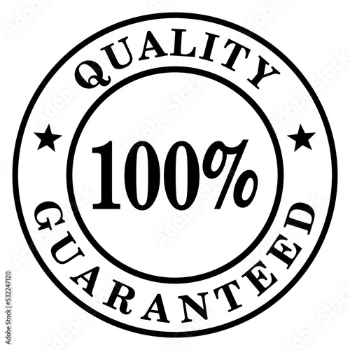 Quality Guaranteed Seal. Black and white.
