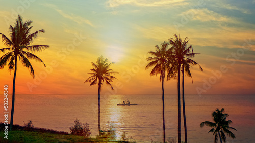 Phu Quoc sunset on the sea
