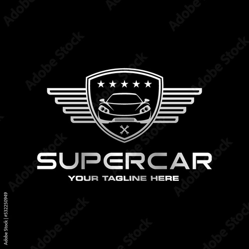 luxury auto car logo design template