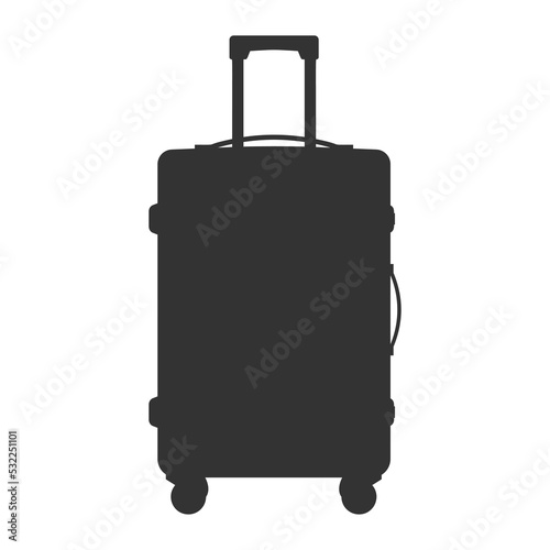 suitcase silhouette isolated on white background, vector illustration