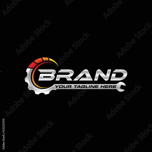 Automotive gear repair logo template