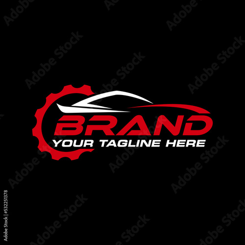Gear car auto repair logo template