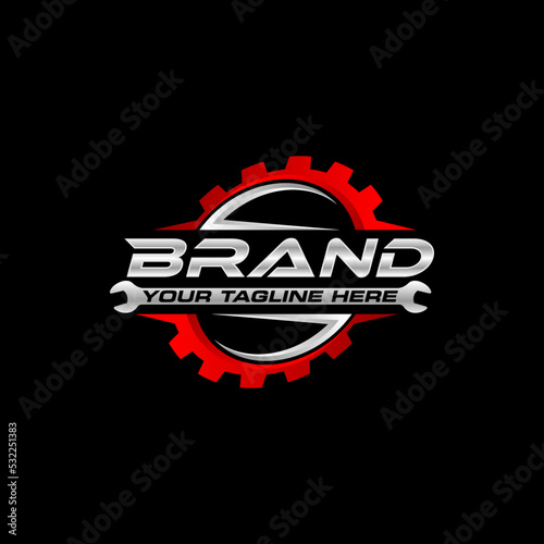 gear repair logo template automotive