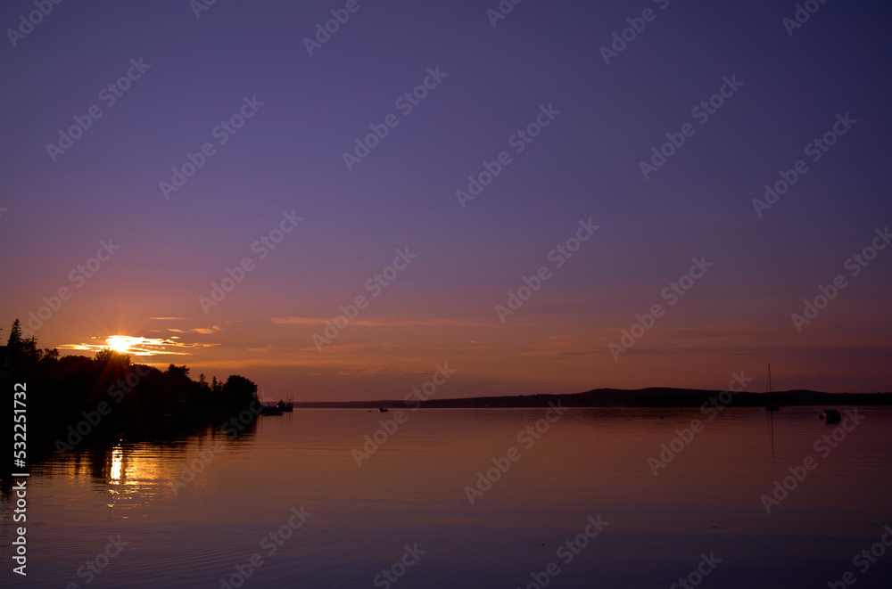 Fototapeta premium Sunset Riverport Nova Scotia La Have River