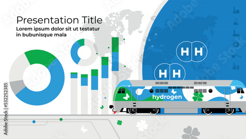 A locomotive powered by hydrogen fuel. Presentation cover