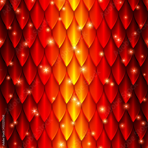 Red fire dragon skin pattern