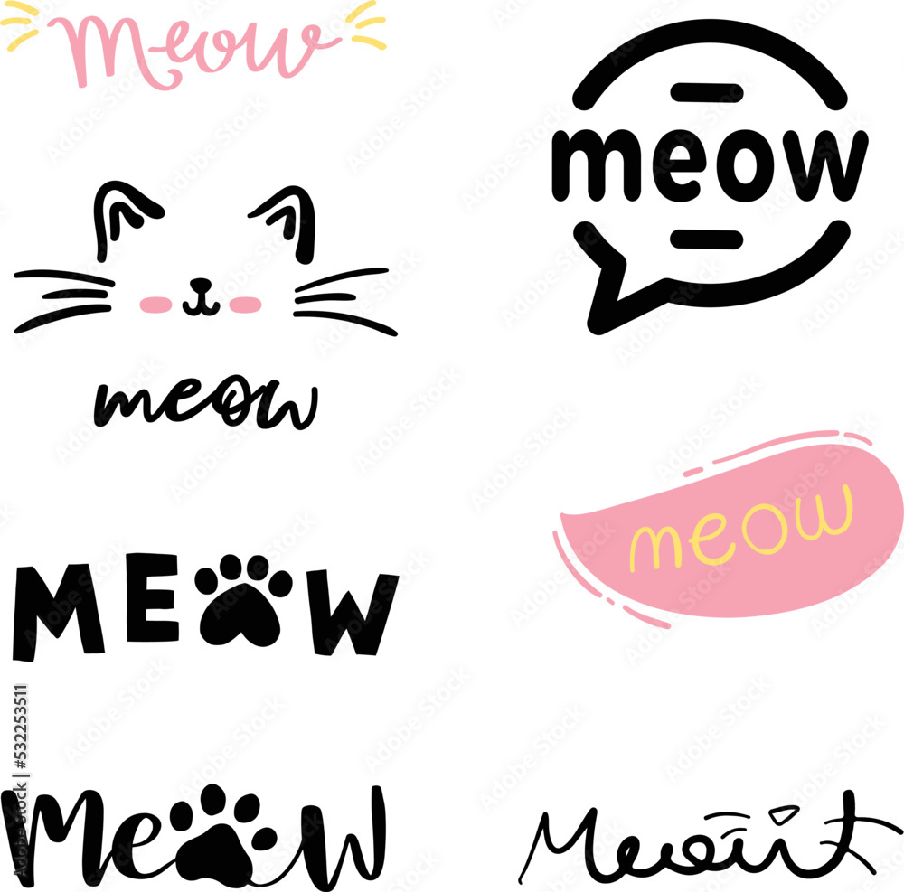 Naklejka premium Meow