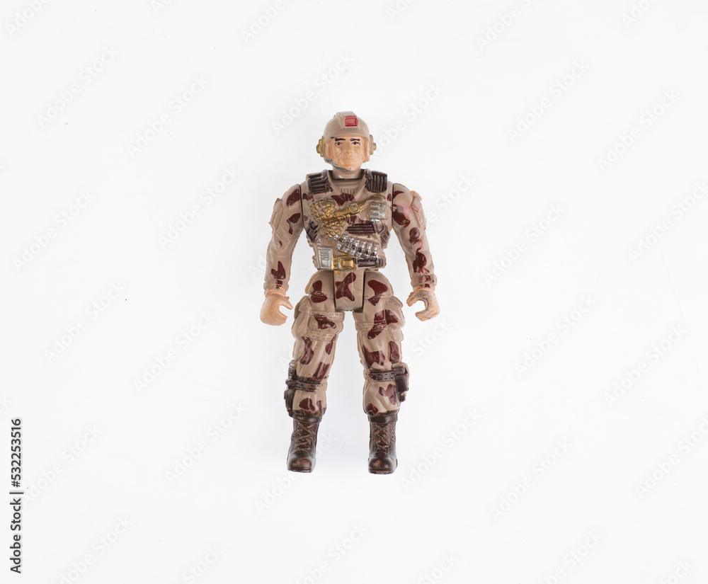 american soldier toy isolated on white background