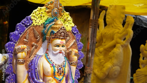 Colorful idol made of Lord Vishwakarma photo