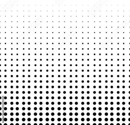 Geometric pattern of black circles on a white background.Option with a AVERAGE fade out.