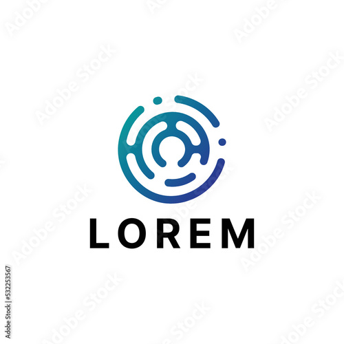 circle tech logo design. connection high tech logo design