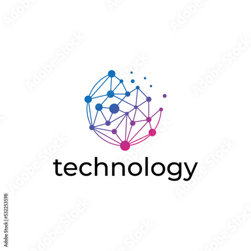 modern and abstract high tech logo design