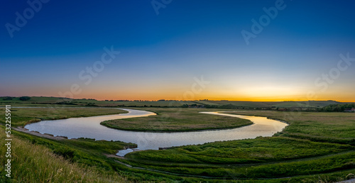 river cuckmere meander at sunset
