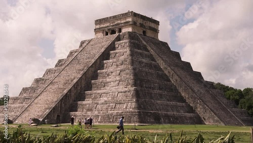 Magnificent central pyramid of chichen itza, riviera maya photo