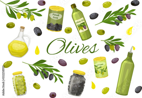 Olives Flat Background