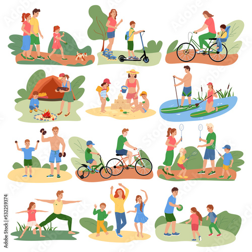 Family Activities Flat Icons © Macrovector