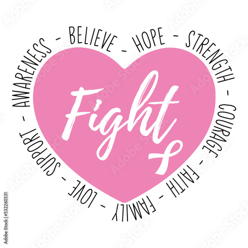 Breast Cancer Typography Quote Design