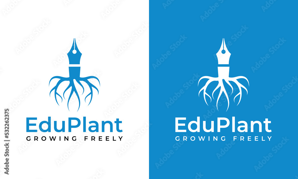 pen and Tree root logo