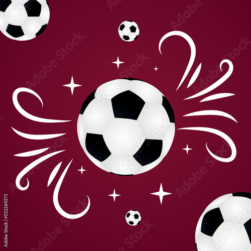 world cup soccer football 2022 balls with stars decoration