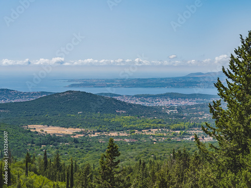 Beautiful panorama view over Kefalonia island, Greece.