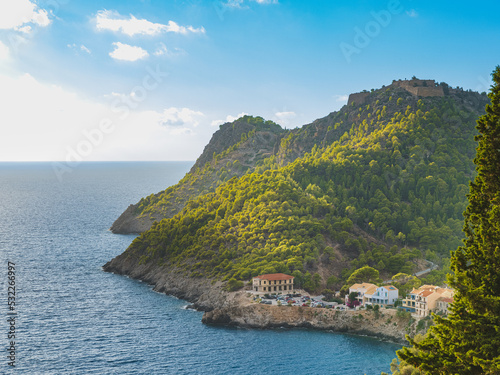 Beautiful view over Assos peninsula in Kefalonia, Greece