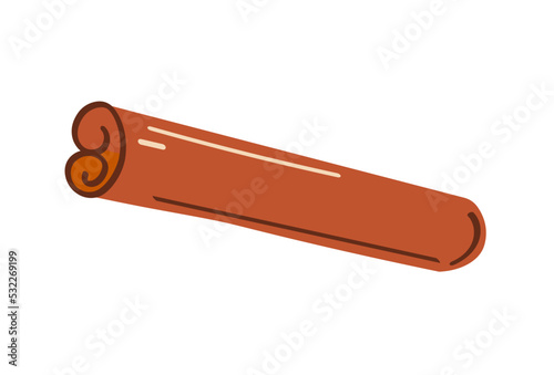 Cinnamon stick isolated on white background.