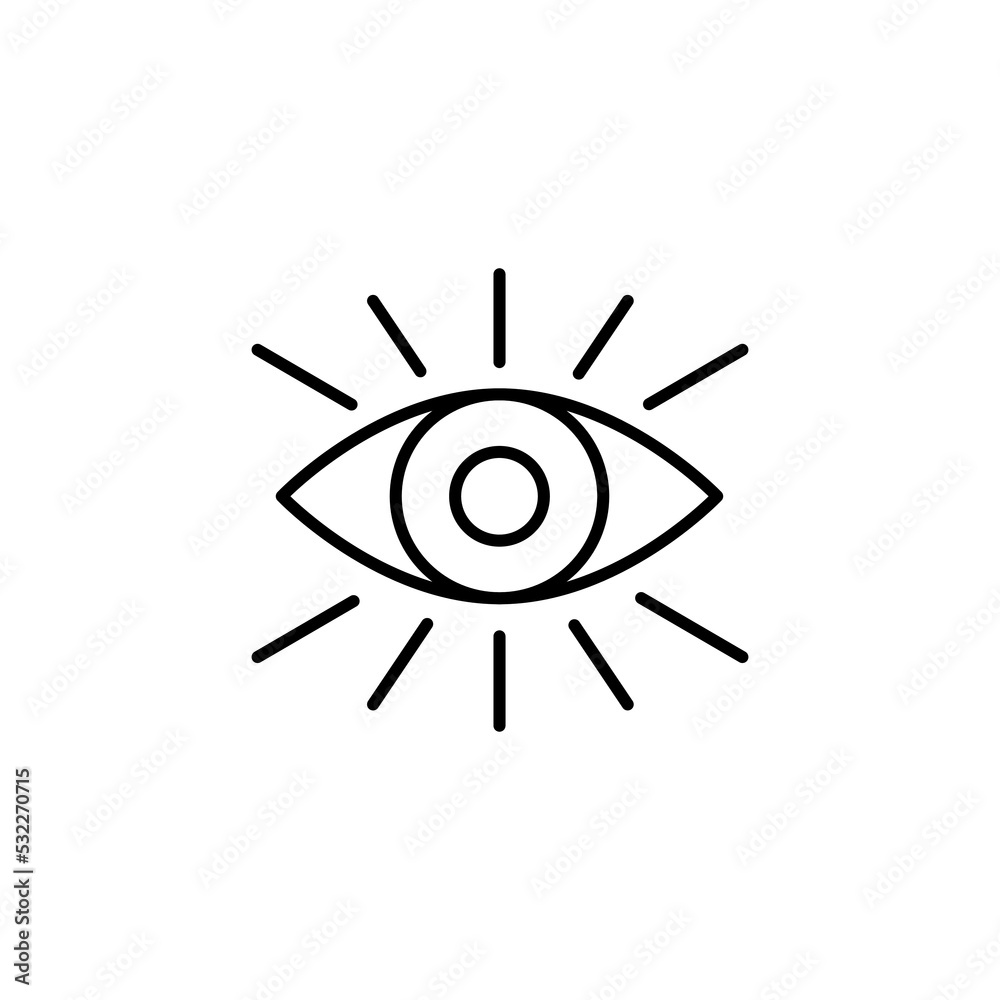 Eye view bright line icon for web template and app. Vector illustration design on white background. EPS 10 Eye view bright line icon for web template and app. Vector illustration design on white background. EPS 10